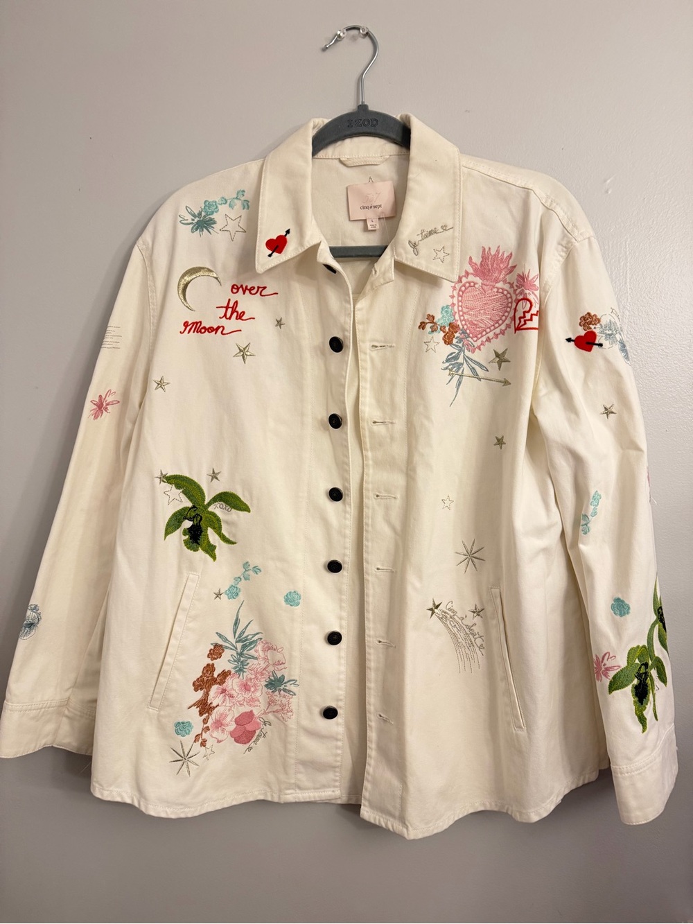 NWOT Cinq A Sept Large Embroidered Shirt Jacket OOAK SOLD OUT HTF RARE!!
